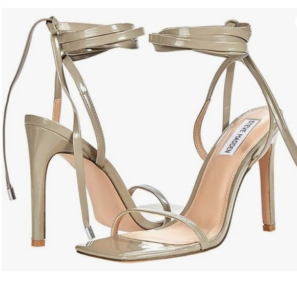 STEVE MADDEN Patent Leather Wrap Stiletto Heel Sandals - Picture 2 of 8